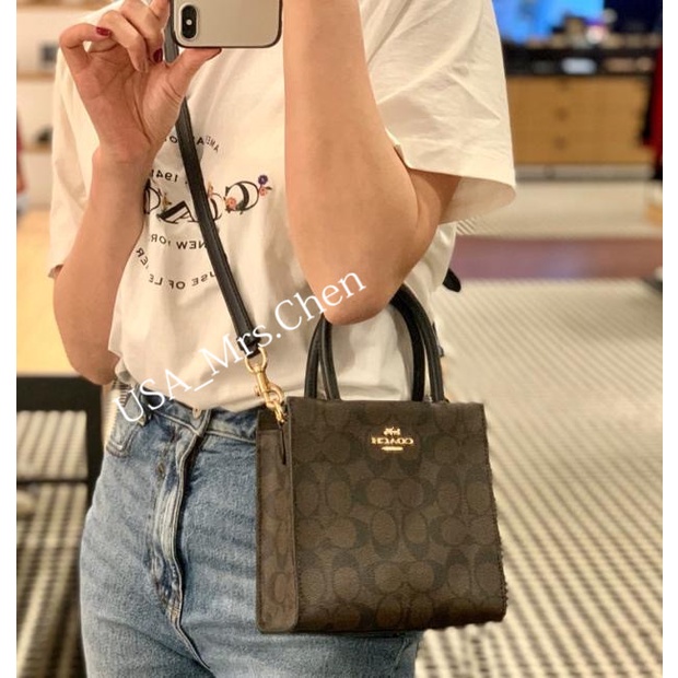 Giấy chứng nhận mua hàng chính hãng COACH CALLY messenger bag mini tote bag túi xách túi vuông nhỏ side balo