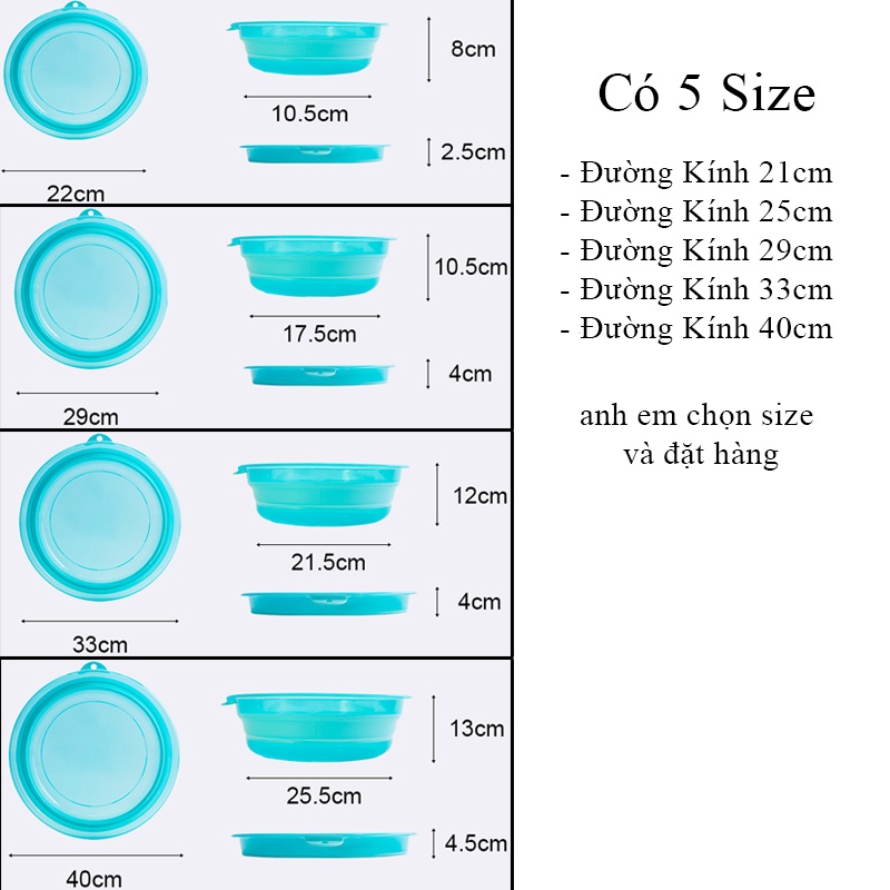 Bát trộn mồi câu cá Silicon ,khay chậu đựng mồi câu có thể gấp gọn tiện lợi - AA31