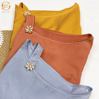 Áo sơ mi nữ cổ thuyền_OLLY_OBA20.007