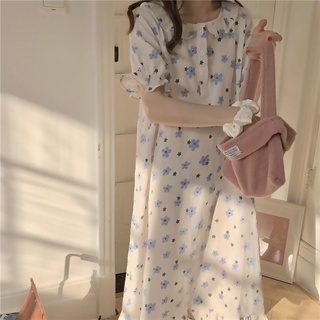 Đầm Ngủ Dáng Rộng in Họa Tiết Hoa Thời Trang Mùa Hè Cho Nữ