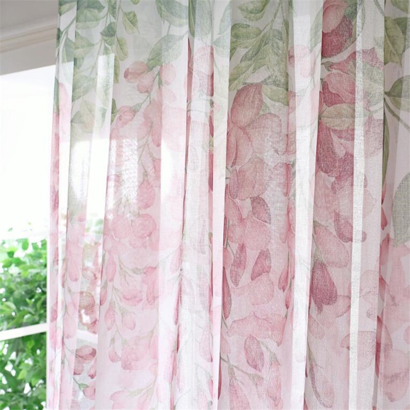 Rèm Cửa Sổ Ban Công Chống Gió Họa Tiết Hoa Wisteria