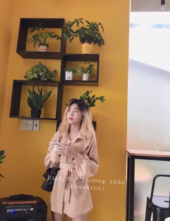 SET ÁO SƠMI THẮT EO QUẦN SHORT