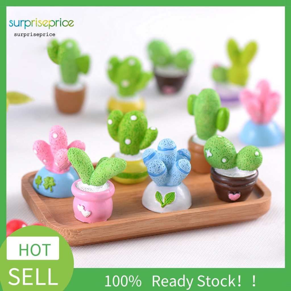 Chậu Cây Xương Rồng Giả Mini Bằng Nhựa Resin Dùng Trang Trí Nhà Cửa