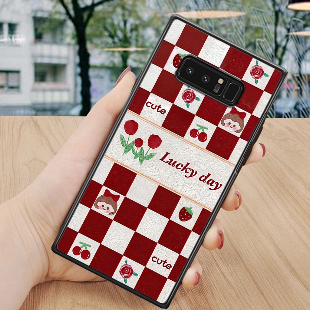 Ốp Samsung Note 8 caro trái tim cá tính, thời trang siêu đẹp, siêu phong cách