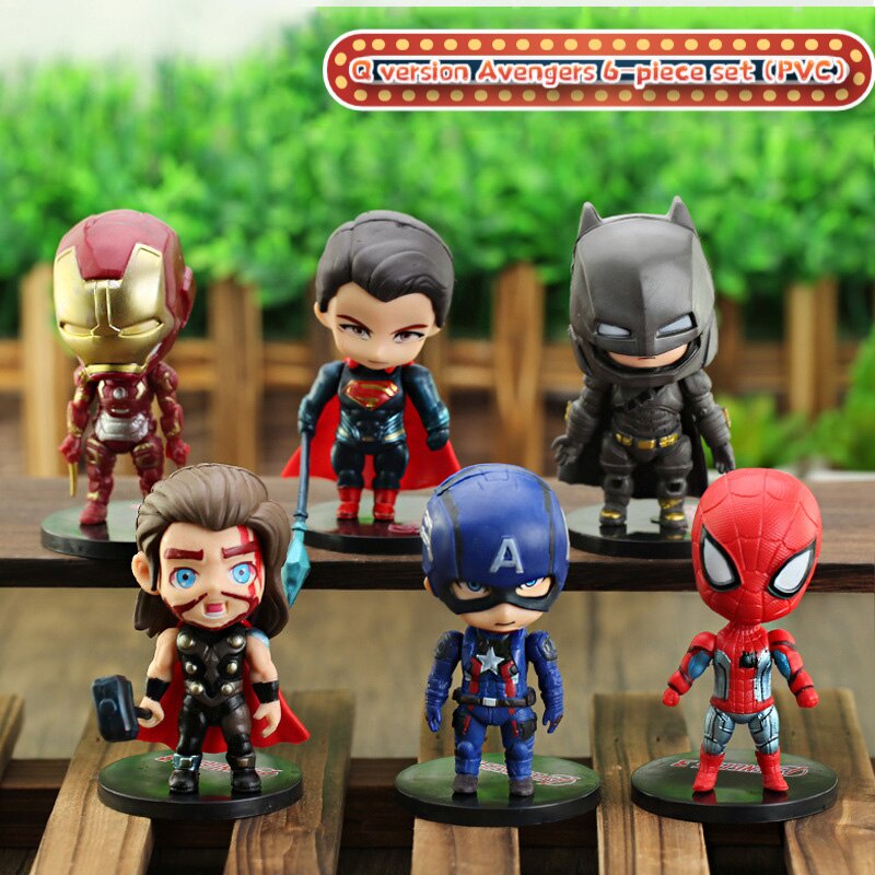 Set 6 Mô Hình Nhân Vật Siêu Anh Hùng Dễ Thương