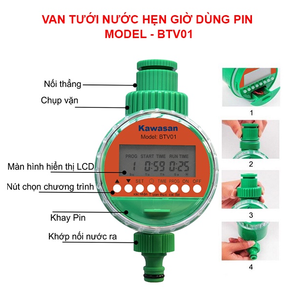 VAN TƯỚI NƯỚC CÓ HẸN GIỜ DÙNG PIN BTV01
