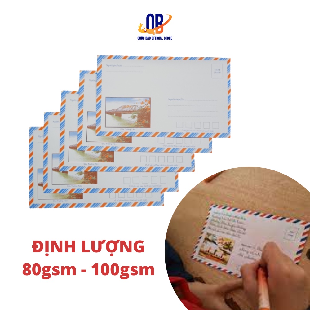 Phong bì bưu điện, phong bì thư 100 chiếc/ tập hàng đẹp, loại dày, giá rẻ