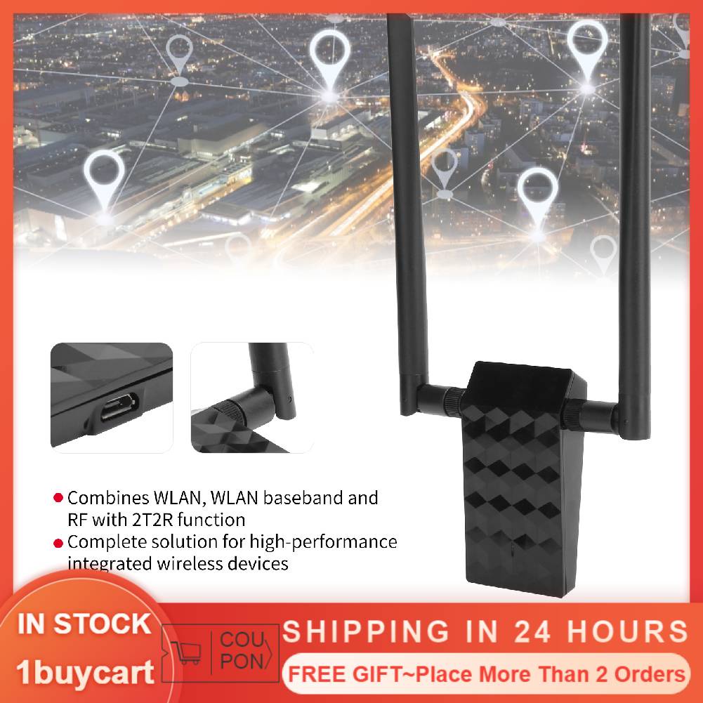 [1BUY]Usb Wlan 802.11ac 2 / 1200mbps Cho Kali Linux Windows Xp 7 8 10 Rtl8812Au