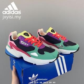 New Adidas Originals Falcon Women Vintage Pink Green Sports Jogging Shoes Woman Chunky Sneakers