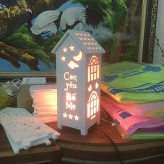 Đèn ngủ handmade khắc chữ theo yêu cầu. Quà tặng mẹ, quà tặng vợ. Quà 8-3 , quà 20-10 độc đáo