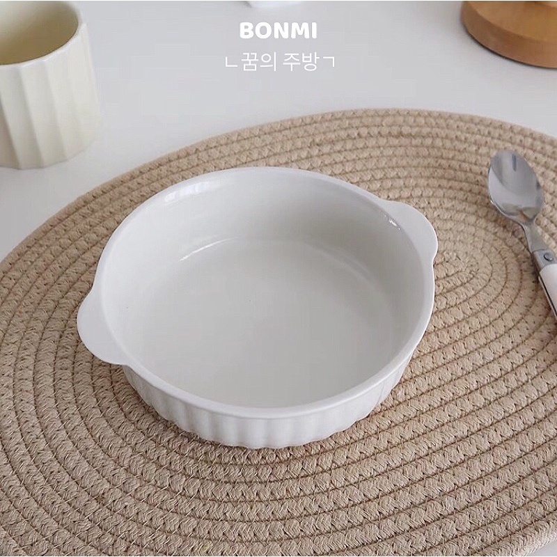 Bát sứ/ tô gốm sứ decor có tay cầm/ bát ăn ngũ cốc BONMI decor Hàn Quốc
