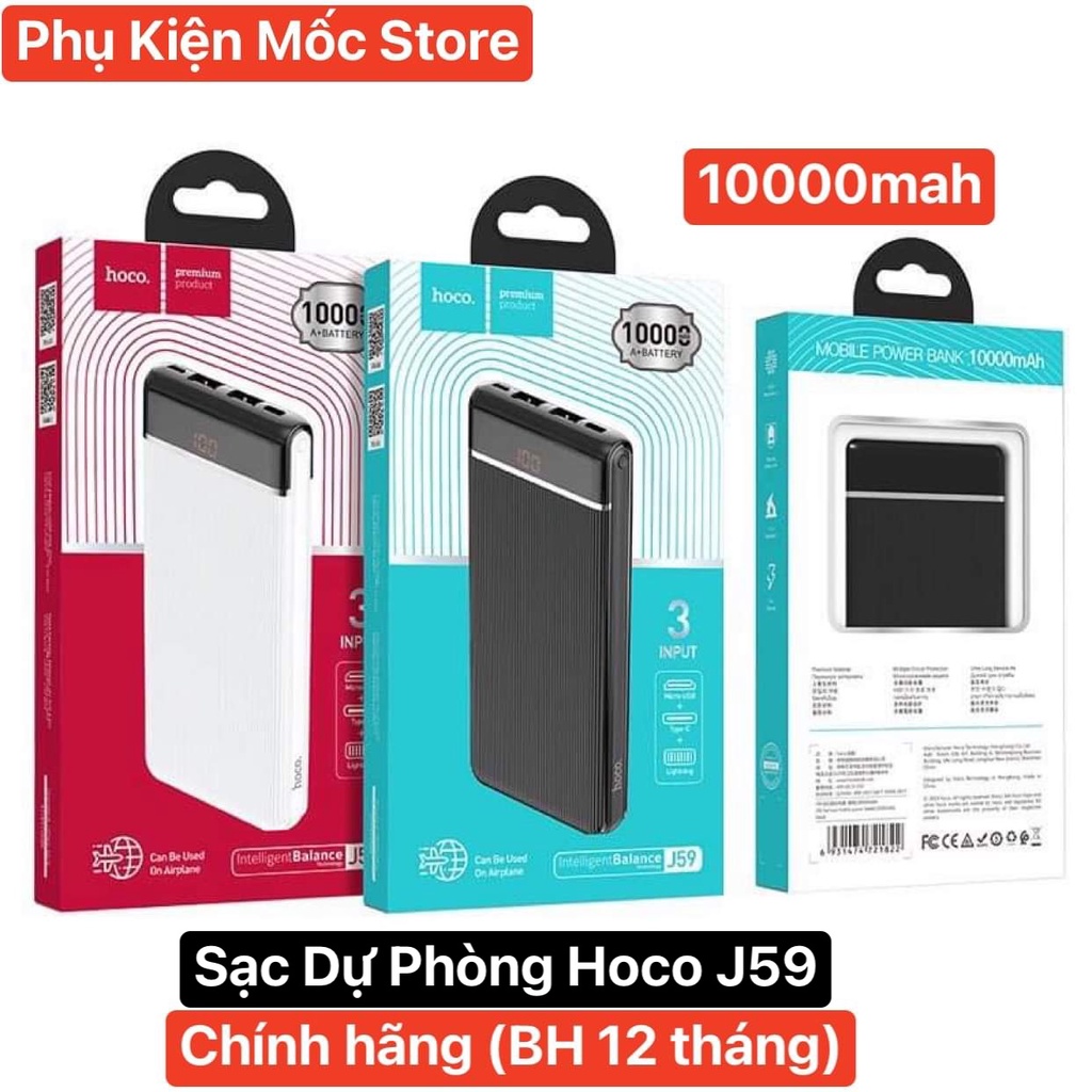 Sạc dự phòng hoco J59 10.000 mAh chính hãng (Bh 1 năm)