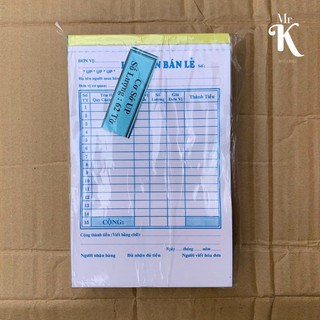 Sỉ 10 cuốn hoá đơn bán lẻ hai liên giá tốt