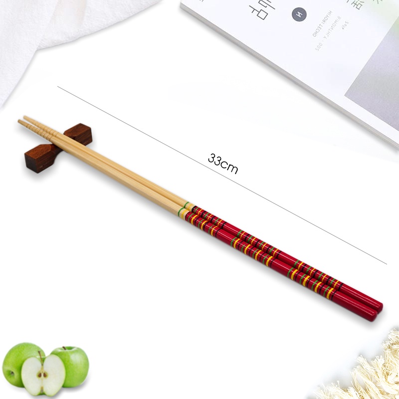 Bộ 6 đôi đũa tre dài 33cm dùng chiên, xào, ăn lẩu