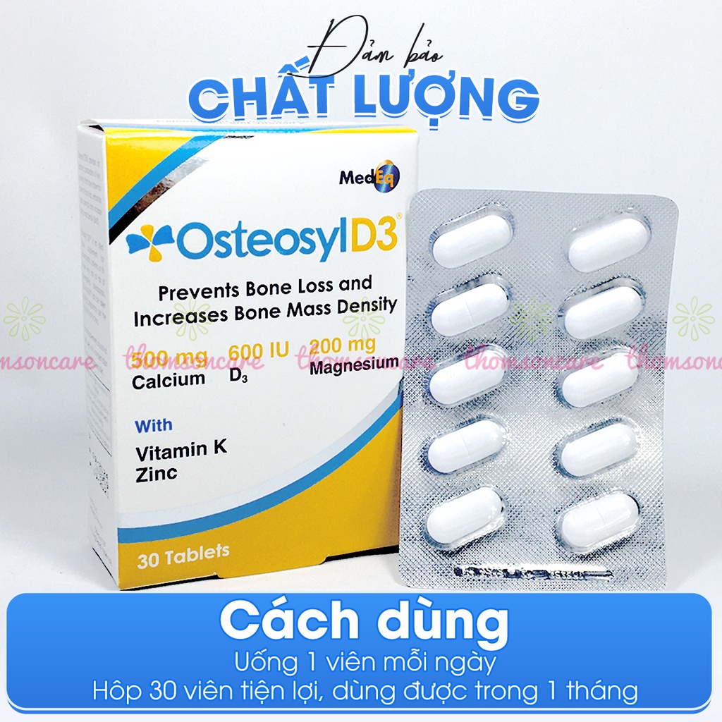 Bổ sung canxi Osteosyl D3 cho trẻ em, phụ nữ có thai, người già loãng xương có thêm Magie, ZinC, Vitamin D3, Vitamin K
