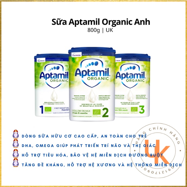 Sữa Aptamil Organic Anh Quốc hộp 800g