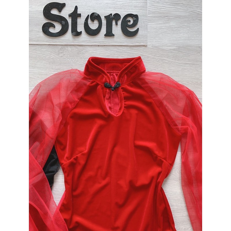 [Mã SKAMA06 giảm 8% tối đa 50K đơn 250K] váy sườn xám tay phồng | BigBuy360 - bigbuy360.vn