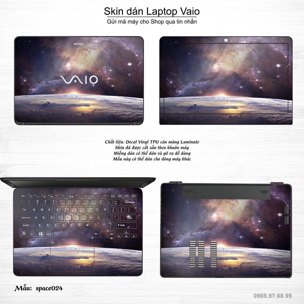 Skin dán Laptop Sony Vaio in hình không gian nhiều mẫu 4 (inbox mã máy cho Shop)