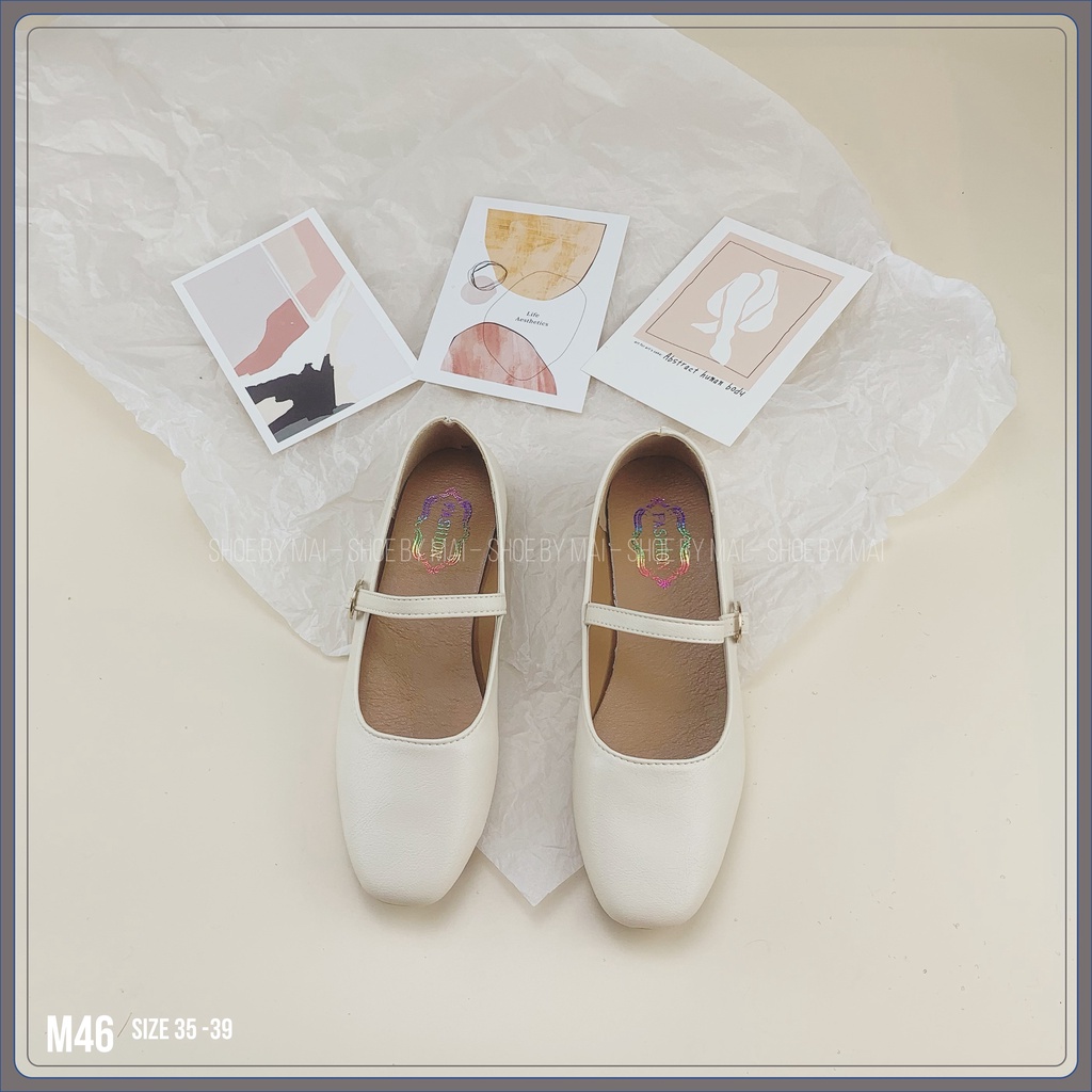 Giày búp bê nữ,giày mũi tròn ulzzang M46 SHOEBYMAI