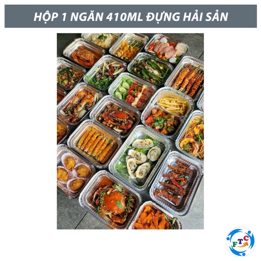 SET 10 HỘP NHÔM, KHAY GIẤY BẠC đựng thực phẩm FTC - Hàng chính hãng