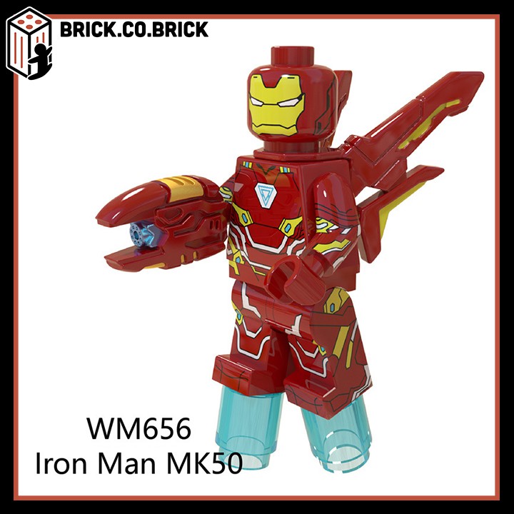 Siêu anh hùng Người Sắt Minifigure Captain Marvel Đồ chơi Lắp ráp Outrider Mô hình Iron Man MK1 MK50 WM6055