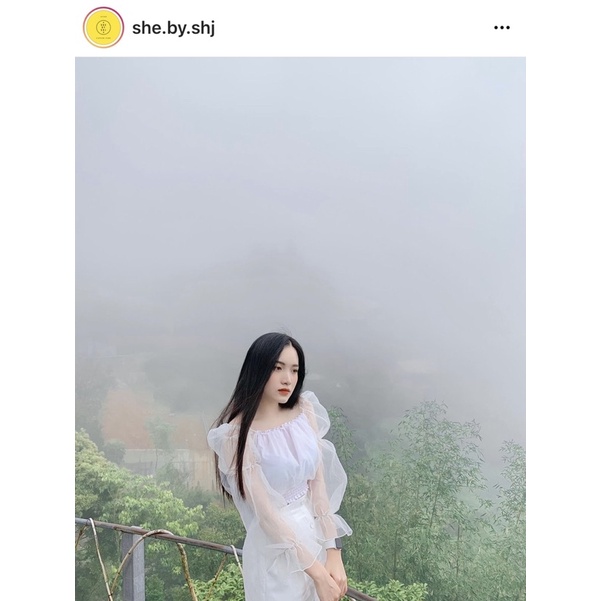 Áo croptop tay phồng Shebyshj