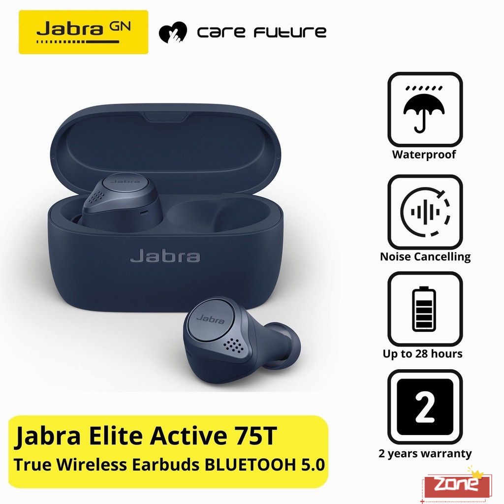 Còn Hàng Tai Nghe Jabra ELITE Hoạt Động 75T Thật Sự Không Dây Bluetooth 5.0 Tai Nghe Nhét Tai Dài Pin Và Sạc Không Dây tai Nghe Thể Thao Tws-Tai Loa Siêu Trầm Cá Tuyết _ Zone0