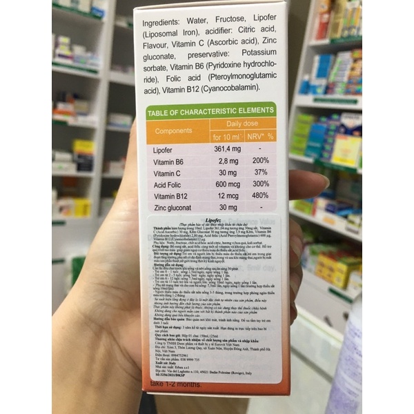 Siro Lipofez Bổ Sung Sắt Và Các Vitamin Khác Cho Cơ Thể 150ml - TP104