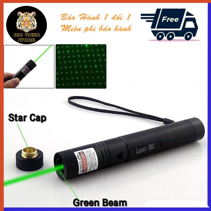 (Hàng cao cấp)Đèn pin laze - đèn pin  laser 303 chiếu xa hàng kilomet