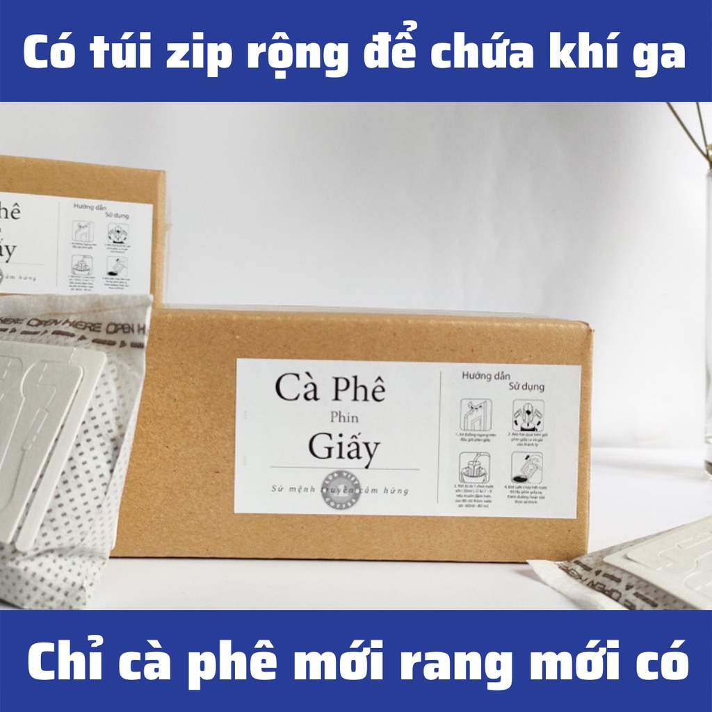 Cà Phê rang xay Phin Giấy Lửa Việt blend 80% Robusta và  20% Arabica Cafe nguyên chất pha phin đậm hương vị truyền thống