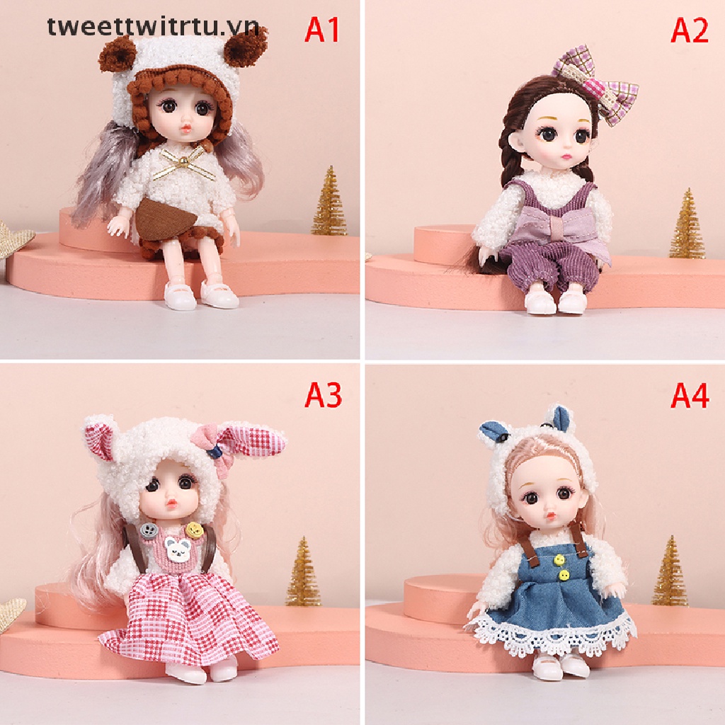 Búp Bê TRWITU 16cm Có Khớp Chuyển Động Kèm Quần Áo DIY Dành Cho Bé Gái