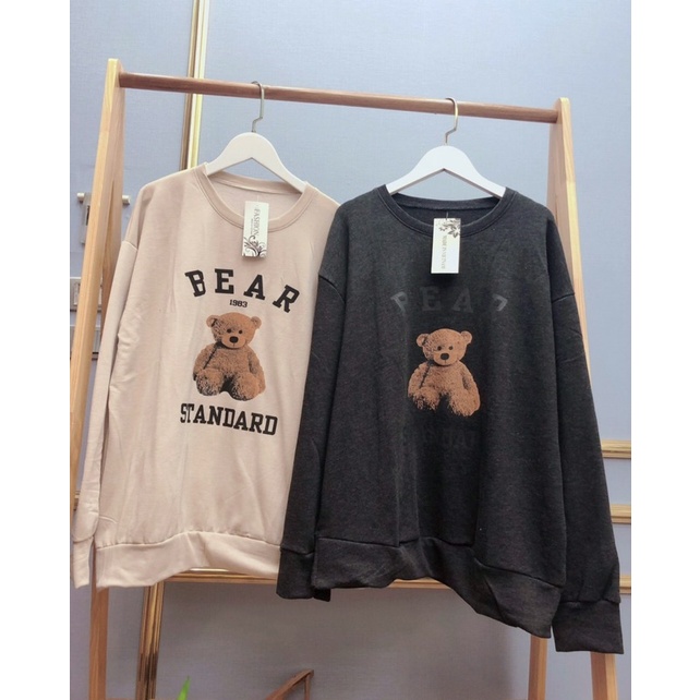 Áo sweater bear in gấu bông