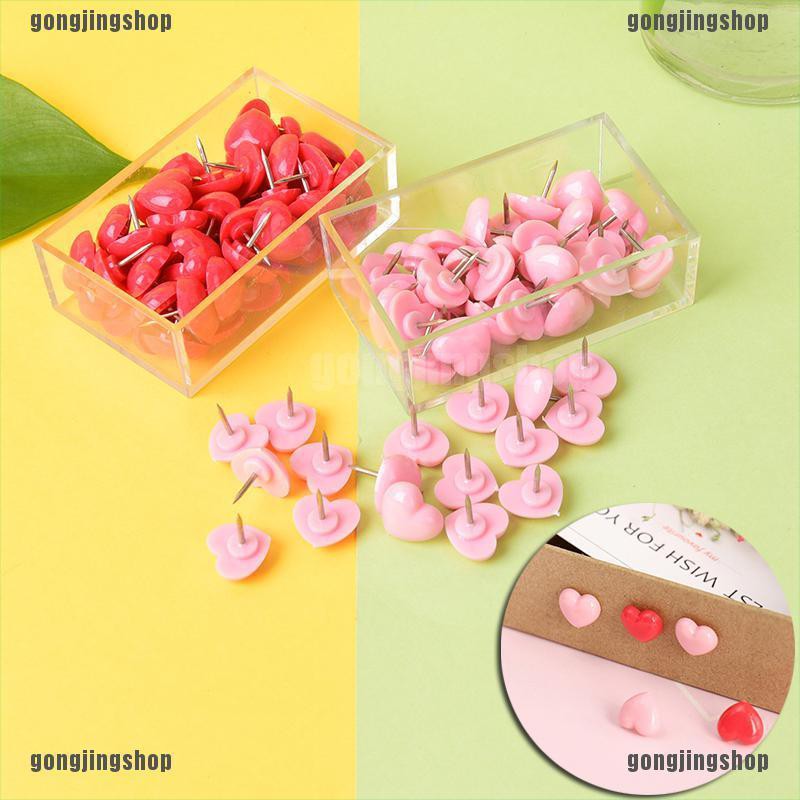 Áo Thun Tay Ngắn Cổ Tròn In Hình Thời Trang Cá Tính♫ Set 50 Kim Ghim Tường Hình Trái Tim