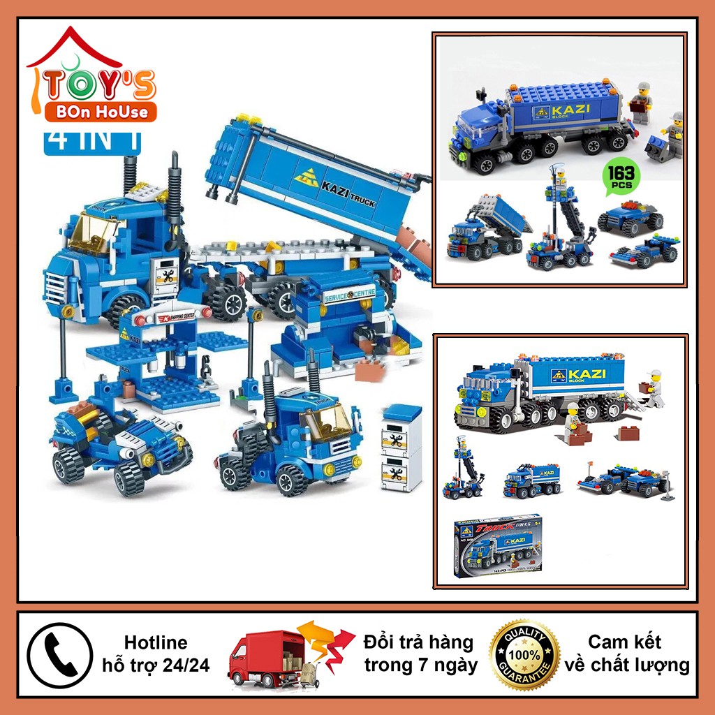 Lego Lắp Ráp Xe Chở Hàng và Nhân Viên Chở Hàng 163 Chi Tiết An Toàn Cho Bé