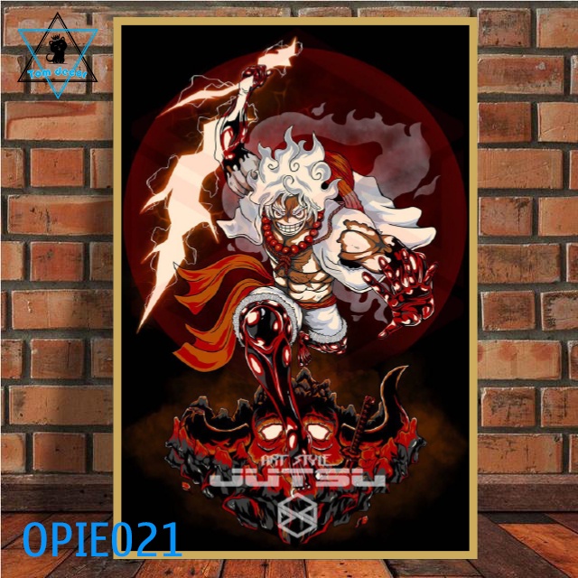 Tranh canvas đơn 1 bức có khung composite treo tường siêu đẹp - Tranh onepiece-luffy-zoro-law-kaido