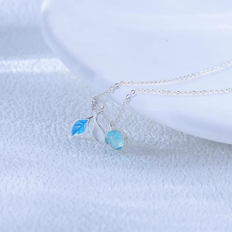 Bộ trang sức dây chuyền-lắc tay nhẫn tiên cá biển xanh