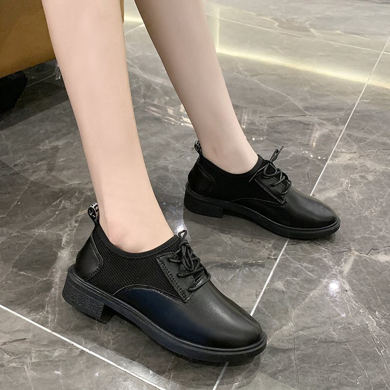 1G06 Giày Oxford nữ giày da lì phối vải thun 812 | BigBuy360 - bigbuy360.vn