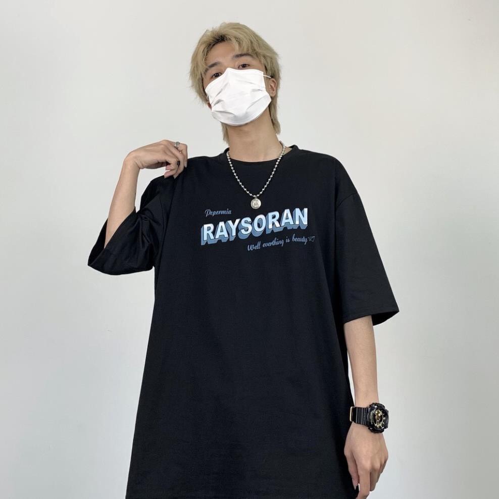 Áo Thun Unisex Nam Nữ Form Rộng Tay Lỡ In Chữ RAYSORAN, Thời Trang Hàn Quốc AT69