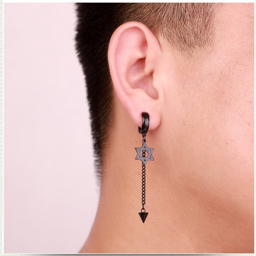 Bông Tai Nam Loại Kẹp Ko Cần Bấm Lỗ Tai Thép Titan Ko Rỉ TT 3608 - 1 Cái