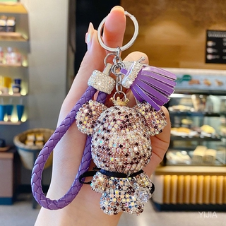 Móc Khóa Hình Gấu Đính Đá Dễ Thương