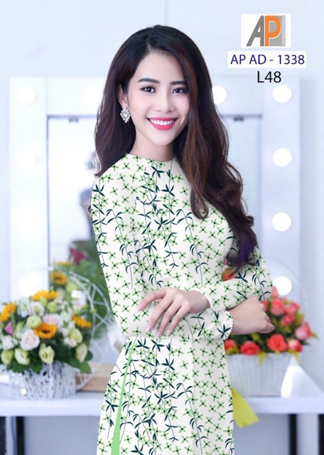 Vải áo dài in hoa nhí