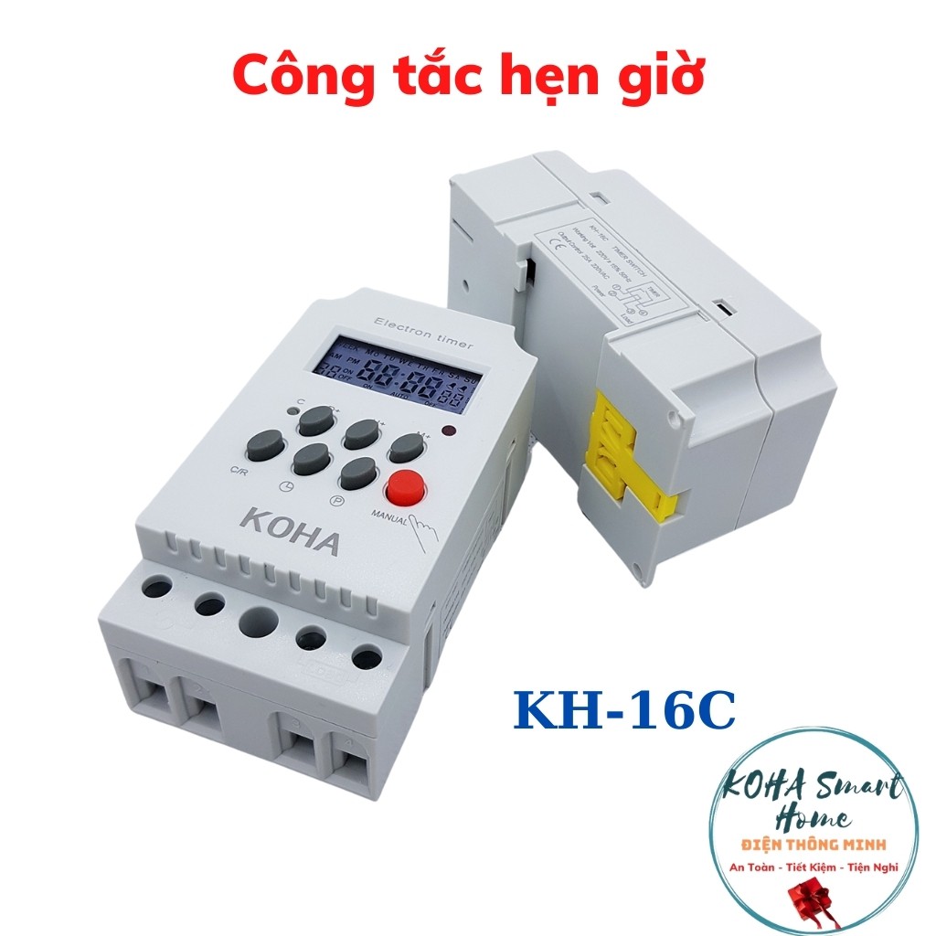 Công tắc hẹn giờ điện tử chính hãng KOHA- KH16C/25A /220V bật tắt các thiết bị điện tự động