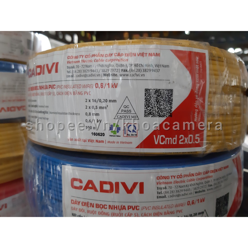 Dây điện Cadivi VCmd 2x0.5 - 0,6/1kV