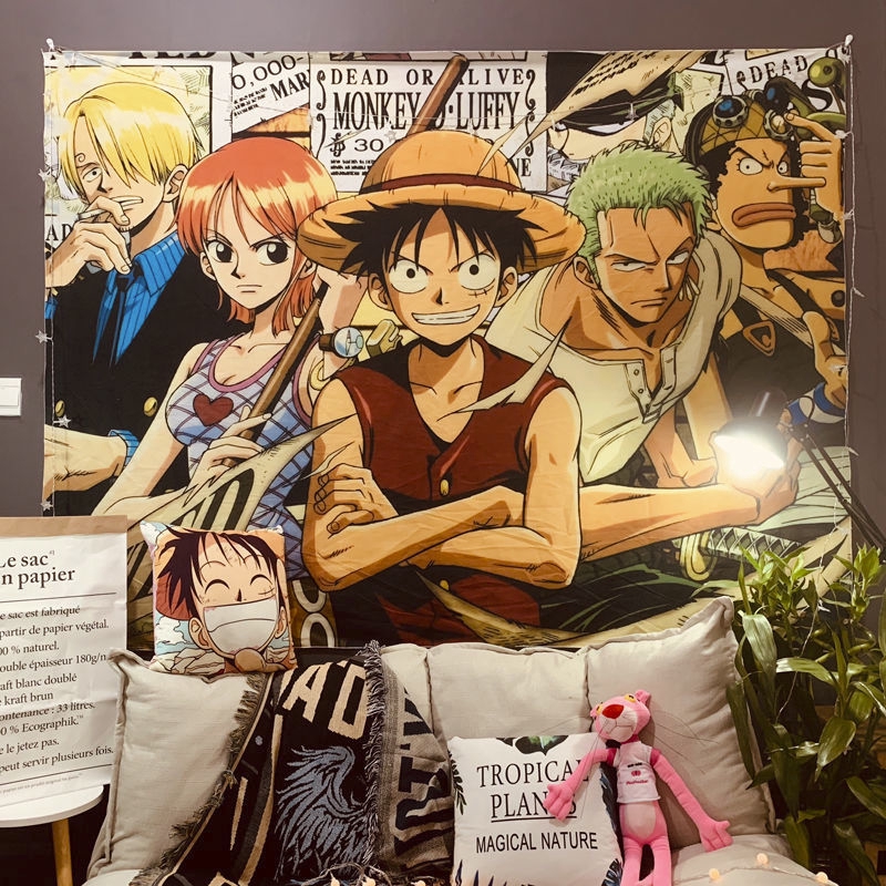 Tranh vải treo tường trang trí phòng ngủ hình Luffy trong Naruto