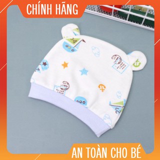 Nón sơ sinh/ Mũ sơ sinh cotton hình in đẹp cho bé dưới 3 tháng