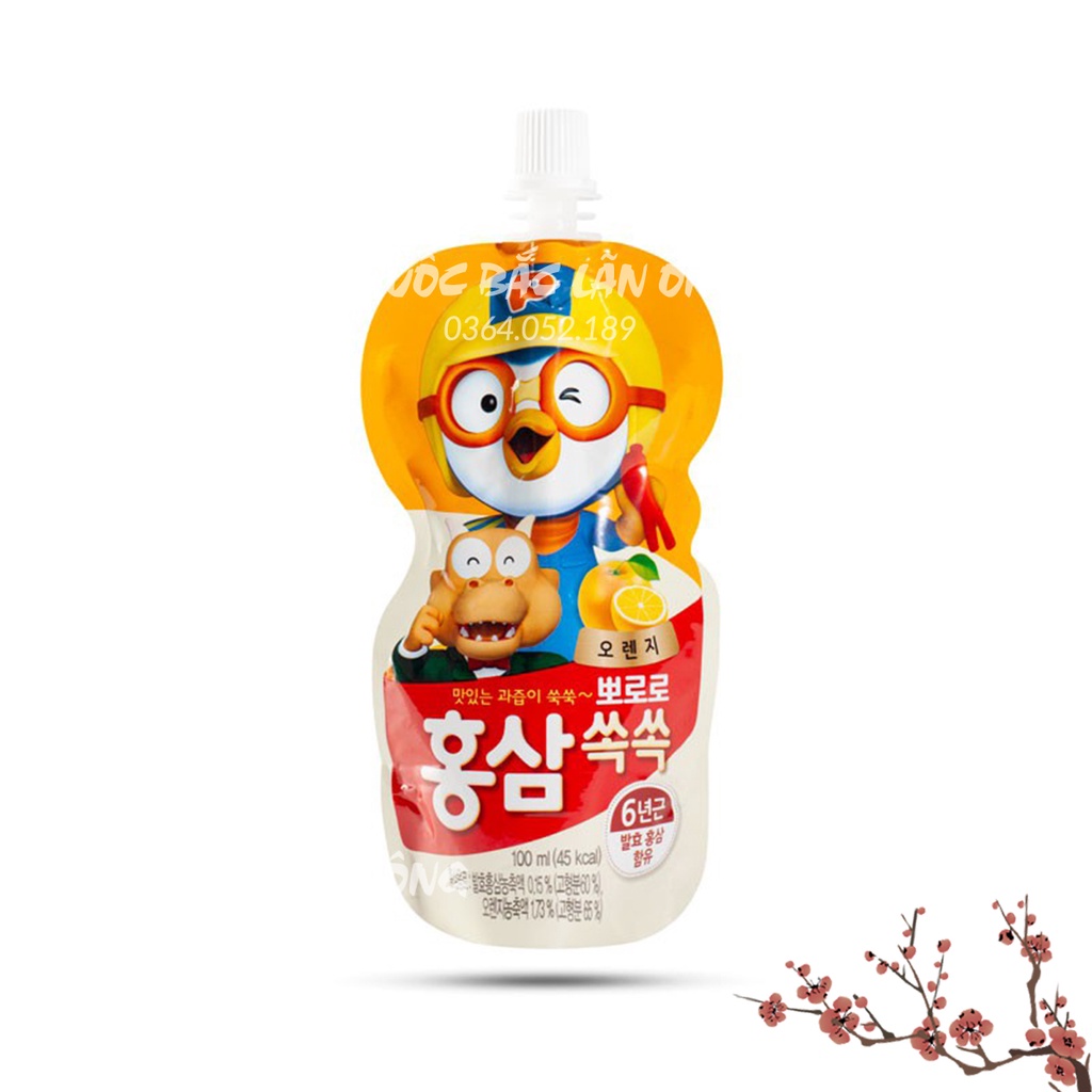 Nước hồng sâm hoa quả Paldo Pororo Hàn Quốc (nước trái cây) 100ml - Thuốc Bắc Lãn Ông