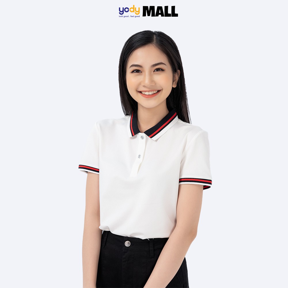 Áo thun polo nữ phối bo YODY cổ bẻ cao cấp tôn dáng co dãn tốt nhiều màu APN3706 | BigBuy360 - bigbuy360.vn