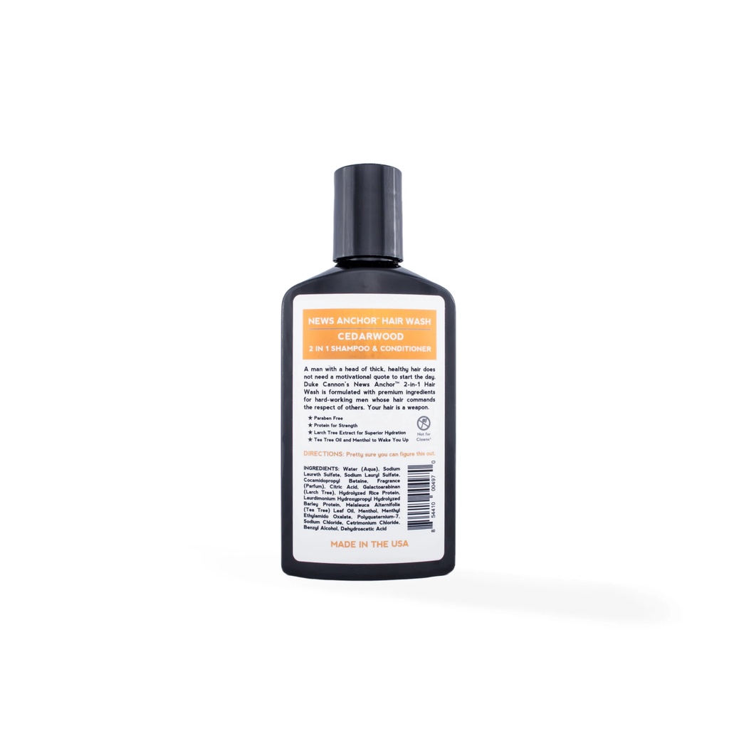 Dầu Gội Xả 2 Trong 1 DUKE CANNON NEWS ANCHOR 2-IN-1 HAIR WASH 295ml