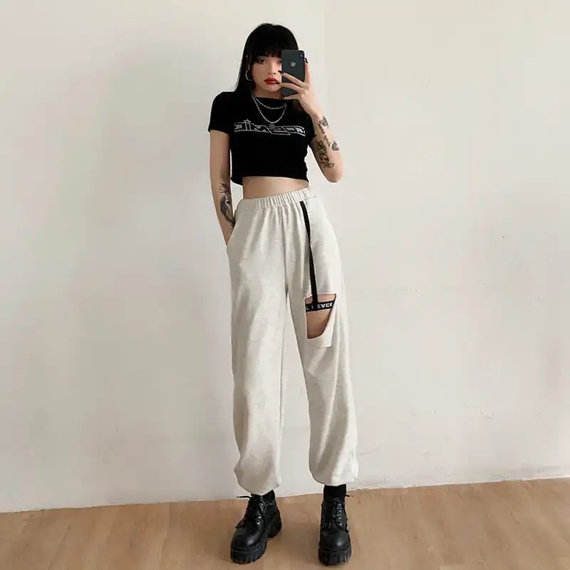 Quần Jogger Nữ Lưng Cao Rách Gối Thời Trang Hè 2021 | BigBuy360 - bigbuy360.vn
