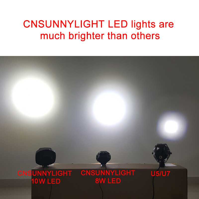 Set 2 Đèn Led 1000 Lumens Màu Đen Siêu Sáng Dành Cho Xe Mô Tô